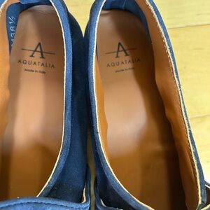 Aquatalia Navy Suede Loafers